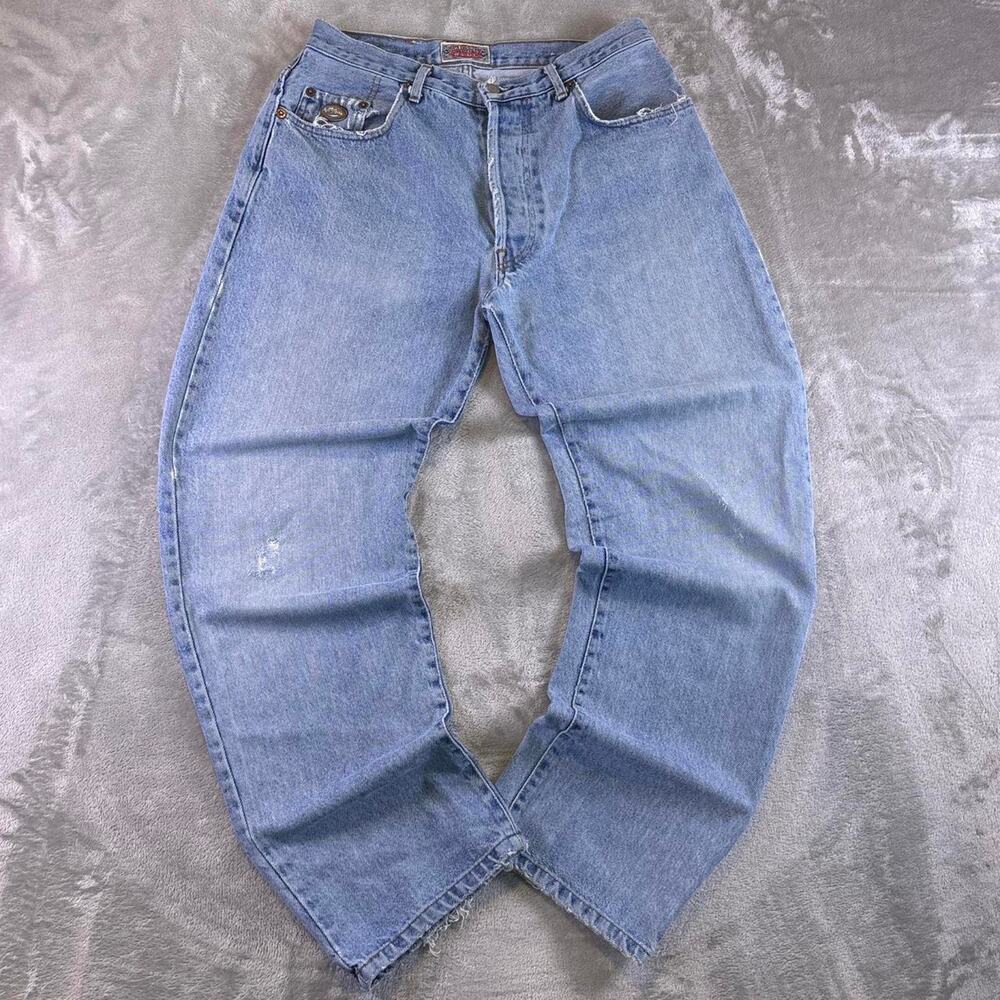 Vintage Y2K Chevignon Super Jeans Men’s Size 33 Blue Baggy Denim Distressed